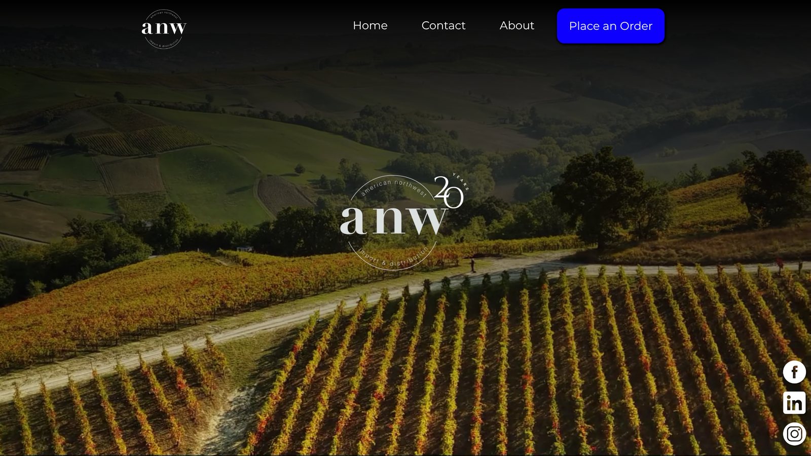 ANW Distributors website homepage