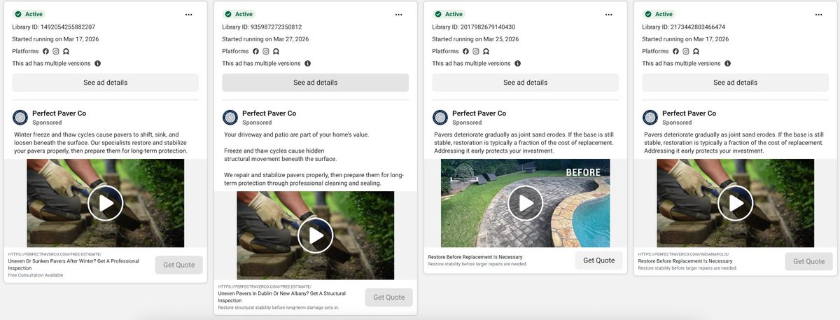 Active Facebook ad library