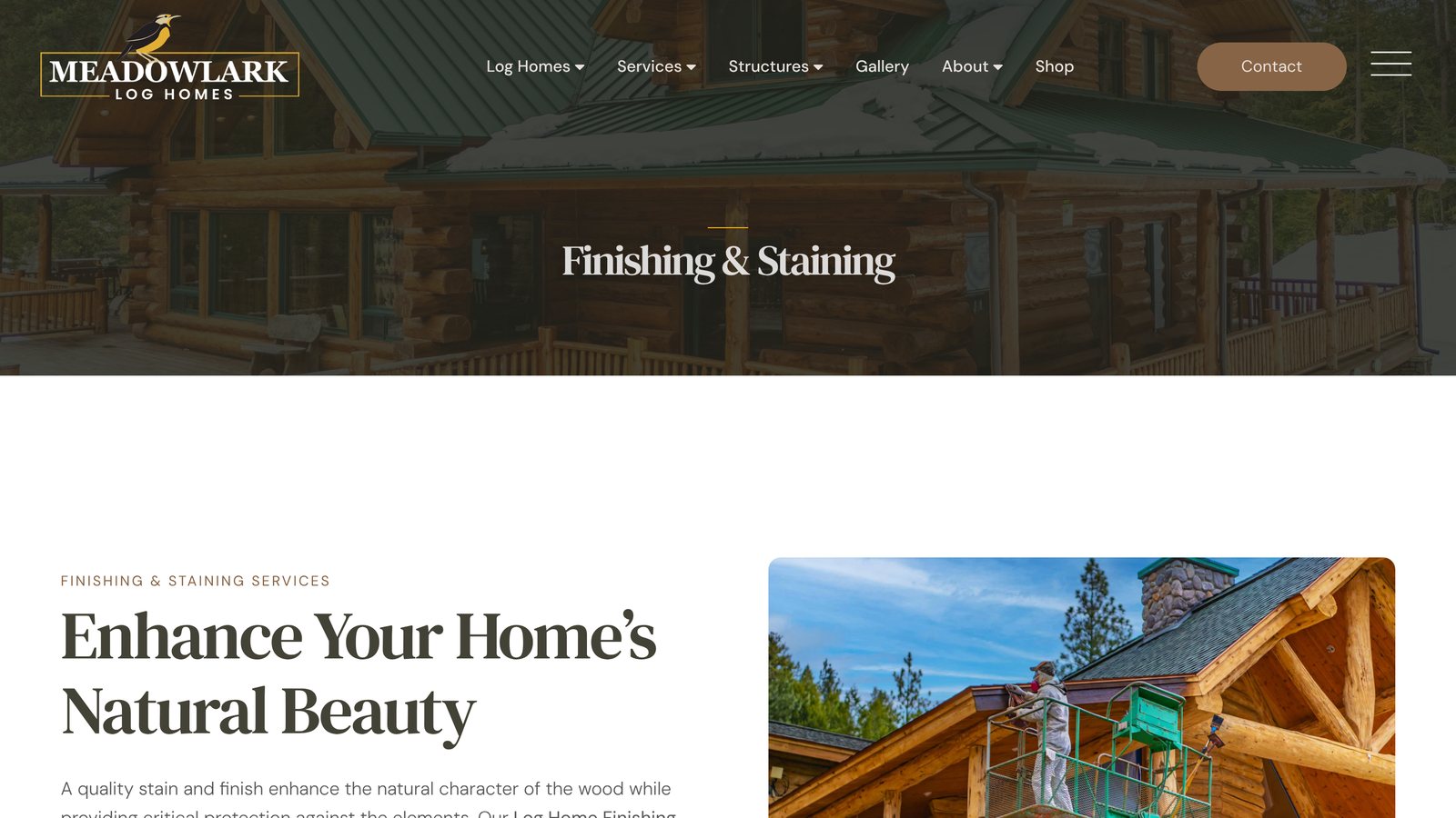 Meadowlark finishing and staining page