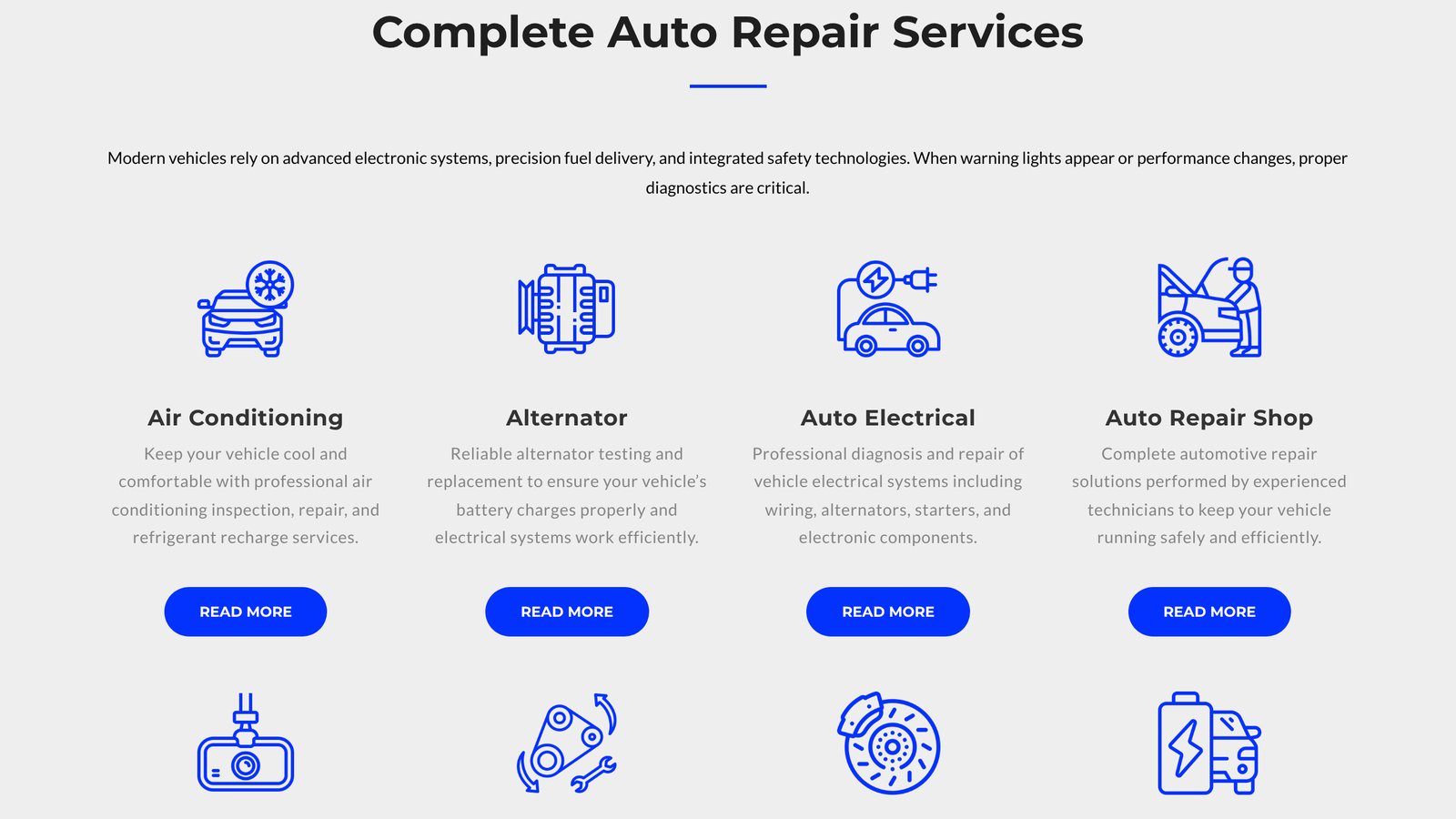 Client auto repair services, identifiers obscured
