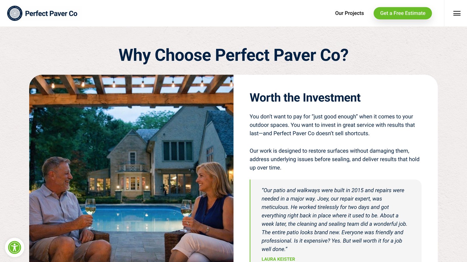 Perfect Paver Co why choose us section