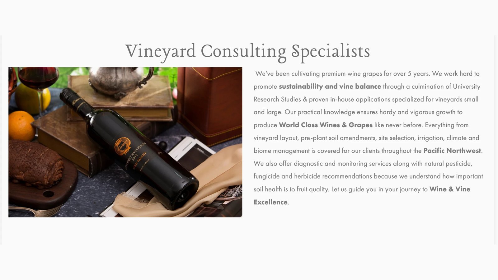 Vineyard consulting services